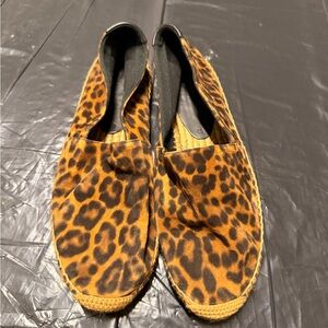 Saint Laurent Leopard Print Espadrille Flats